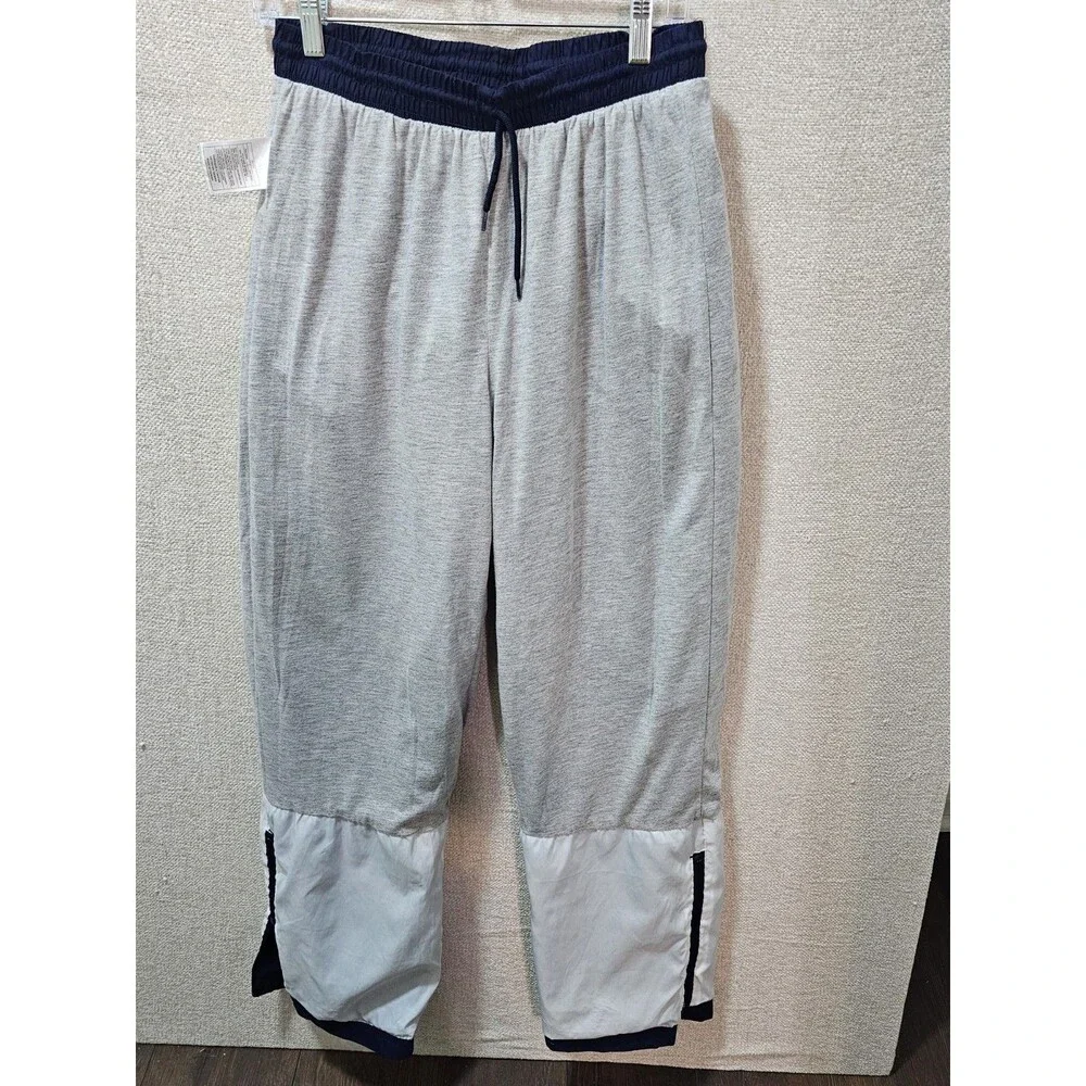 Nike Vtg Navy Blue Windpants Track Zip Cargo Pants Mesh Jersey Lined Mens Sz M